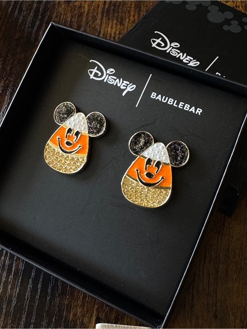 Disney x BaubleBar Mickey Candy Corn Earrings